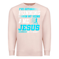 Pale Pink Christian Runner Half Marathon Running Race Jesus Gift Premium Sweatshirt - trangStudio