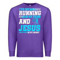 Purple Christian Runner Half Marathon Running Race Jesus Gift Premium Sweatshirt - trangStudio