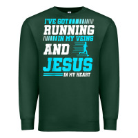Sports Green Christian Runner Half Marathon Running Race Jesus Gift Premium Sweatshirt - trangStudio