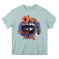 Classy But A Little Thrashy Raccoon With Flowers Heavy Core Tee | Teevron