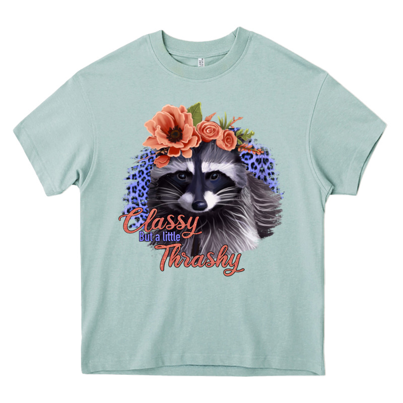 Classy But A Little Thrashy Raccoon With Flowers Heavy Core Tee by Bettercallsaul | Teevron