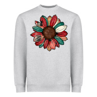 Heather Grey Christmas sunflower Heavyweight Sweatshirt - CowhideDigitalArt