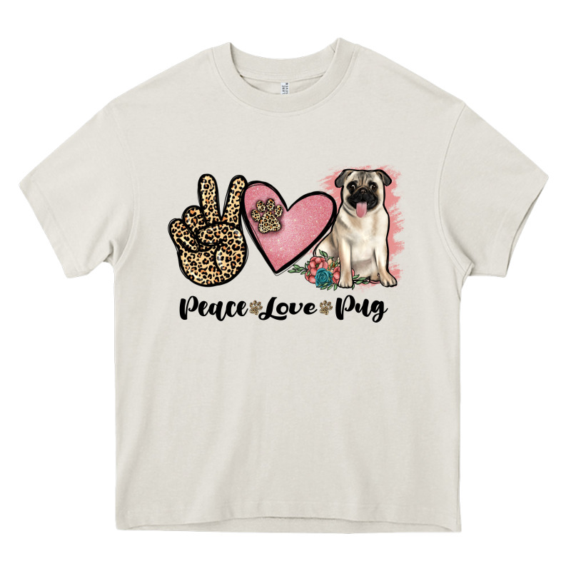Peace Love Pug Heavy Core Tee by JahusDesignShop | Teevron