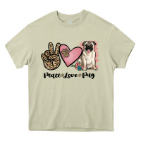 Mossy peace love pug Heavy Core Tee - JahusDesignShop