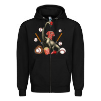 Black brachiosaurus with baseball Zipper Hoodie - Artiststas