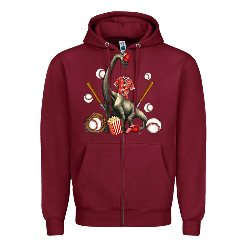 Brachiosaurus With Baseball Zipper Hoodie by Artiststas | Teevron