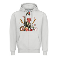 Dove Grey brachiosaurus with baseball Zipper Hoodie - Artiststas
