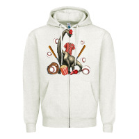 Oatmeal Heather brachiosaurus with baseball Zipper Hoodie - Artiststas