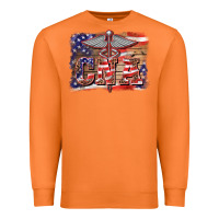 Carrot patriotic nurse certified nurse  assistant medilcal symbol  background Premium Sweatshirt - BarkalooDesign