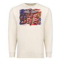 Patriotic Nurse Certified Nurse  Assistant Medilcal Symbol  Background Premium Sweatshirt | Teevron