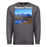 Charcoal Heather Bolivia Huayna Potosi Mountain Andes Art Premium Sweatshirt - trangStudio