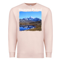 Pale Pink Bolivia Huayna Potosi Mountain Andes Art Premium Sweatshirt - trangStudio