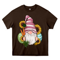 Chocolate Brown easter gnomes egg carrot sunflowers Heavy Core Tee - RanaPortraitStore