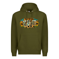 Army Green Blessed Sunflower Gemstone Premium Hoodie - RanaPortraitStore