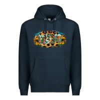 Navy Blessed Sunflower Gemstone Premium Hoodie - RanaPortraitStore