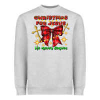 Heather Grey festive christmas message with crosses Heavyweight Sweatshirt - CowhideDigitalArt