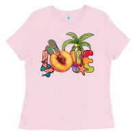 Bubblegum Pink Love peach summer Ladies Tee - NancyCooperArtShop