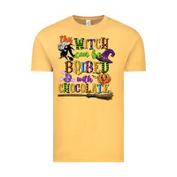 Vintage Mustard this witch can be bribed with chocolate Vintage Tee - CowGirlArtShop