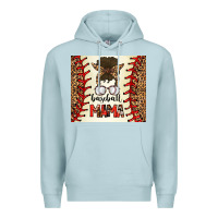 Blue Mist Baseball Mom Messy Bun Premium Hoodie - CowhideDigitalArt