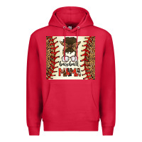 Cardinal Baseball Mom Messy Bun Premium Hoodie - CowhideDigitalArt