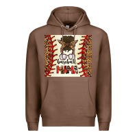 Chestnut Baseball Mom Messy Bun Premium Hoodie - CowhideDigitalArt