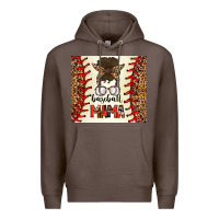 Coffee Baseball Mom Messy Bun Premium Hoodie - CowhideDigitalArt