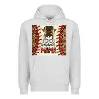 Dove Grey Baseball Mom Messy Bun Premium Hoodie - CowhideDigitalArt