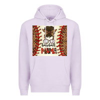 Lilac Baseball Mom Messy Bun Premium Hoodie - CowhideDigitalArt