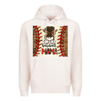 Pale Pink Baseball Mom Messy Bun Premium Hoodie - CowhideDigitalArt