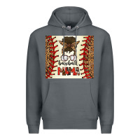 Rock Baseball Mom Messy Bun Premium Hoodie - CowhideDigitalArt