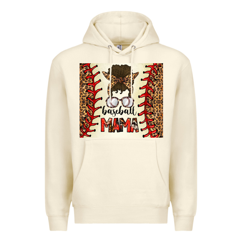 Baseball Mom Messy Bun Premium Hoodie by CowhideDigitalArt | Teevron
