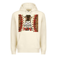 Sandshell Baseball Mom Messy Bun Premium Hoodie - CowhideDigitalArt