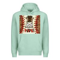 Seafoam Baseball Mom Messy Bun Premium Hoodie - CowhideDigitalArt