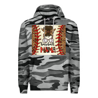 Slate Camo Baseball Mom Messy Bun Premium Hoodie - CowhideDigitalArt