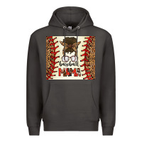 Smoke Baseball Mom Messy Bun Premium Hoodie - CowhideDigitalArt