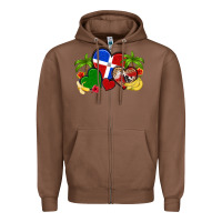 Chestnut dominican republic hearts Zipper Hoodie - Artiststas