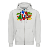 Dove Grey dominican republic hearts Zipper Hoodie - Artiststas
