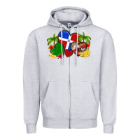 Heather Grey dominican republic hearts Zipper Hoodie - Artiststas