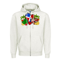 Oatmeal Heather dominican republic hearts Zipper Hoodie - Artiststas