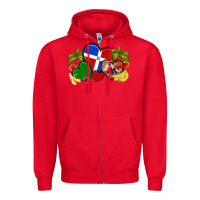 Red dominican republic hearts Zipper Hoodie - Artiststas