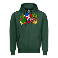 Sports Green dominican republic hearts Zipper Hoodie - Artiststas