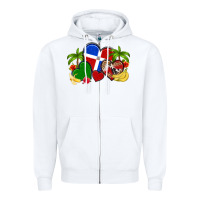 White dominican republic hearts Zipper Hoodie - Artiststas