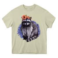 Mossy Raccoon with Flowers Heavy Core Tee - Bettercallsaul