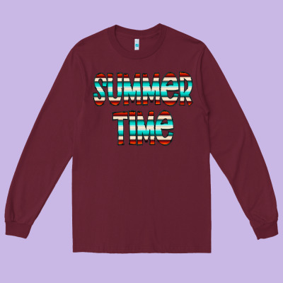 Summer Time Serape Doodle Long Sleeve Tee Designed By Cowcowdesign