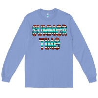 Colony Blue summer time serape doodle Long Sleeve Tee - CowCowDesign