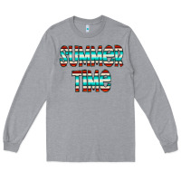 Heather Grey summer time serape doodle Long Sleeve Tee - CowCowDesign