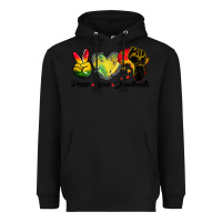 Black peace love juneteenth Heavyweight Hoodie - BarkalooDesign
