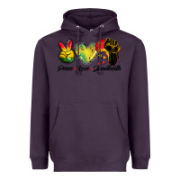 Plum peace love juneteenth Heavyweight Hoodie - BarkalooDesign