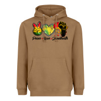 Toasted Coconut peace love juneteenth Heavyweight Hoodie - BarkalooDesign