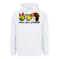 White peace love juneteenth Heavyweight Hoodie - BarkalooDesign